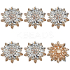 6Pcs Alloy & Glass Cabochons FIND-FG0004-60B-1