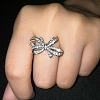 Bowknot Alloy with Crystal Rhinestone Finger Rings for Women FS-WG361F1-04-2