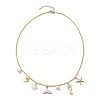 Marine Theme Alloy Enamel Pendant Necklaces NJEW-JN04818-1
