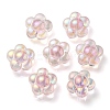UV Plating Rainbow Iridescent Transparent Acrylic Beads OACR-C007-11E-2