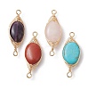 Natural Mixed Gemstone Copper Wire Wrapped Connector Charms PALLOY-JF02516-1