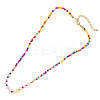 Bohemian Handmade Candy Color Resin and Potato Imitation Pearl Beaded Nsecklaces with Brass Chain for Women WG2740-1-1