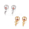 Brass Micro Pave Cubic Zirconia Ice Pick Pinch Bails ZIRC-L093-09-1