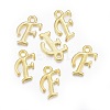 Golden Plated Alloy Letter Pendants LS-X-PALLOY-J718-01G-F-2