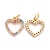 Brass Micro Pave Cubic Zirconia Charms ZIRC-L070-51G-2