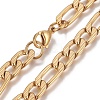 Ion Plating(IP) 304 Stainless Steel Figaro Chain Bracelets BJEW-I274-05G-2