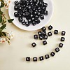 20Pcs Black Cube Letter Silicone Beads 12x12x12mm Square Dice Alphabet Beads with 2mm Hole Spacer Loose Letter Beads for Bracelet Necklace Jewelry Making JX433T-1