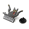 Cat with Gun & Word Pew Pew Enamel Pins JEWB-H013-04EB-03-3