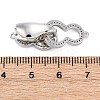 Brass Clear Cubic Zirconia Fold Over Clasps KK-Z078-40P-3