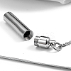 Non-Tarnish 304 Stainless Steel Column Pendant Necklaces UG4628-1-4