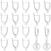 20Pcs Rack Plating Eco-friendly Brass Hoop Earring Findings with Latch Back Closure KK-BBC0027-50S-1