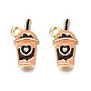 Eco-Friendly Zinc Alloy Milkshake Pendants LS-X-ENAM-R051-16-01G-NR-2
