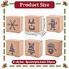 BENECREAT 24Pcs 6 Styles Christmas Theme Folding Kraft Paper Cardboard Jewelry Gift Boxes CON-BC0007-08-2