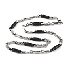 201 Stainless Steel Column Links Chain Necklace NJEW-F222-38EBP-04-1