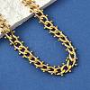 304 Stainless Steel Ball Tassel Cuban Link Chain Necklaces NJEW-K249-22G-3