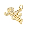 Brass Pave Clear Cubic Zirconia Pendants KK-G554-19G-2