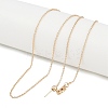 1mm Rack Plating Brass Cable Chain Adjustable Slider Necklaces for Women Men MAK-L044-55LG-2