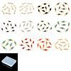 48Pcs 12 Colors Eco-Friendly Electroplated Glass Connector Charms KK-FH0007-16-RS-1