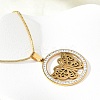 201 Stainless Steel Crystal Rhinestone Ring with Hollow Butterfly Pendant Necklaces for Women NJEW-P327-01G-2