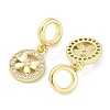 Brass Micro Pave Cubic Zirconia European Dangle Charms KK-D325-56G-2