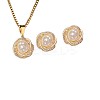 Alloy Rhinestone Pendant Necklace & Stud Earring Sets for Women FS-WGAF6CC-02-2