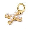 Rack Plating Brass with ABS Plastic Imitation Pearl Charms KK-B092-30X-G-2