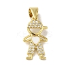 Rack Plating Brass Micro Pave Cubic Zirconia Pendants KK-P272-16A-G-1