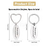 6Pcs 2 Styles Mother's Day Oval with Word Remember I Love You Mom Stainless Steel Keychain AJEW-GO0001-57-2