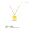 Stylish 304 Stainless Steel Flat Round Gemini Zodiac Pendant Necklaces for Women's Daily Wear UA3158-1-3