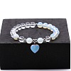 Round Opalite & Quartz Crystal Beaded Stretch Bracelets XW2849-6-1