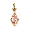 Brass Micro Pave Cubic Zirconia Pendants KK-F901-02C-G-1