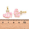 Brass Micro Pave Cubic Zirconia Enamel Pendants X-KK-L231-06G-01-3