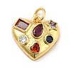 Brass Micro Pave Cubic Zirconia Pendants KK-H433-15G-1