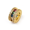 Brass Cubic Zirconia European Beads KK-L236-10G-2