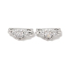 Brass Micro Pave Clear Cubic Zirconia Slide Charms KK-P239-16P-1
