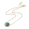 Flat Round Natural Mixed Stone Pendant Necklace for Girl Women NJEW-JN03749-5