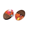 Transparent Resin and Walnut Wood Pendants RESI-T057-04L-3