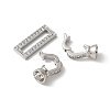 Brass Pave Clear Cubic Zirconia Fold Over Clasps KK-M320-14P-2