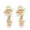 Brass Micro Pave Cubic Zirconia Charms KK-N261-104H-G-1