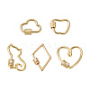 Fashewelry 5Pcs 5 Styles Brass Screw Carabiner Lock Charms KK-FW0001-12-2