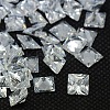 20PCS Clear Grade A Square Shaped Cubic Zirconia Pointed Back Cabochons X-ZIRC-M004-5x5mm-007-1