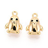 Brass Micro Pave Clear Cubic Zirconia Pendants KK-T078-12G-1