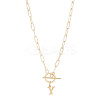 304 Stainless Steel Letter Pendant Necklaces NJEW-LP0001-52Y-G-1