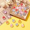 30Pcs 6 Colors Transparent Glass Pendants GLAA-CJ0002-17-6