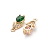 Glass Teardrop Connector Charms KK-M314-14KCG-2