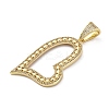 Brass Micro Pave Clear Cubic Zirconia Pendants KK-S510-31G-02-2