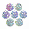 Ion Plating(IP) 201 Stainless Steel Filigree Pendants X-STAS-T057-17-1