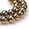Non-magnetic Synthetic Hematite Beads Strands G-S096-6mm-8-1