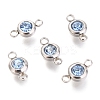 304 Stainless Steel Rhinestone Links Connectors LS-STAS-P237-17P-15-1