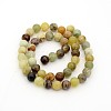 Natural Xiuyan Jade Round Bead Strands G-P070-71-8mm-2